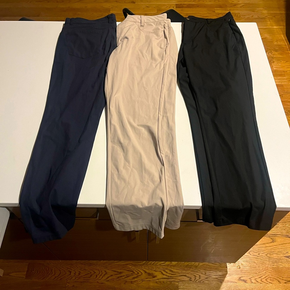 Men’s slim fit active wear pants. All 3 for $25 or 1 for $10.